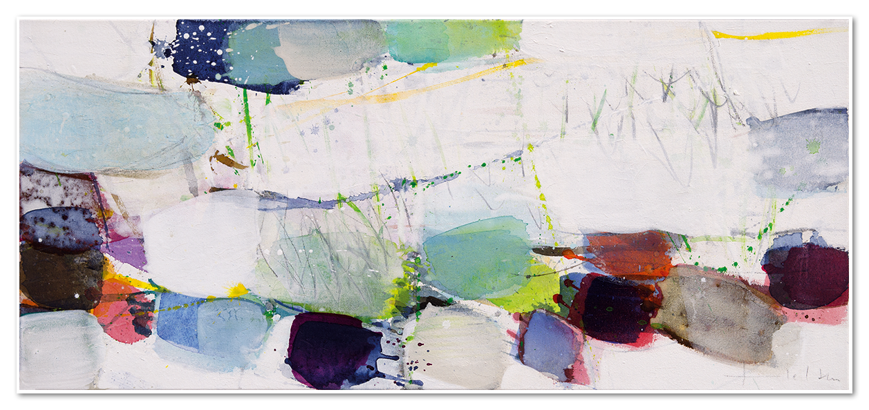 Erstes Grün, 2021, 45 x 100, Acryl auf Leinwand