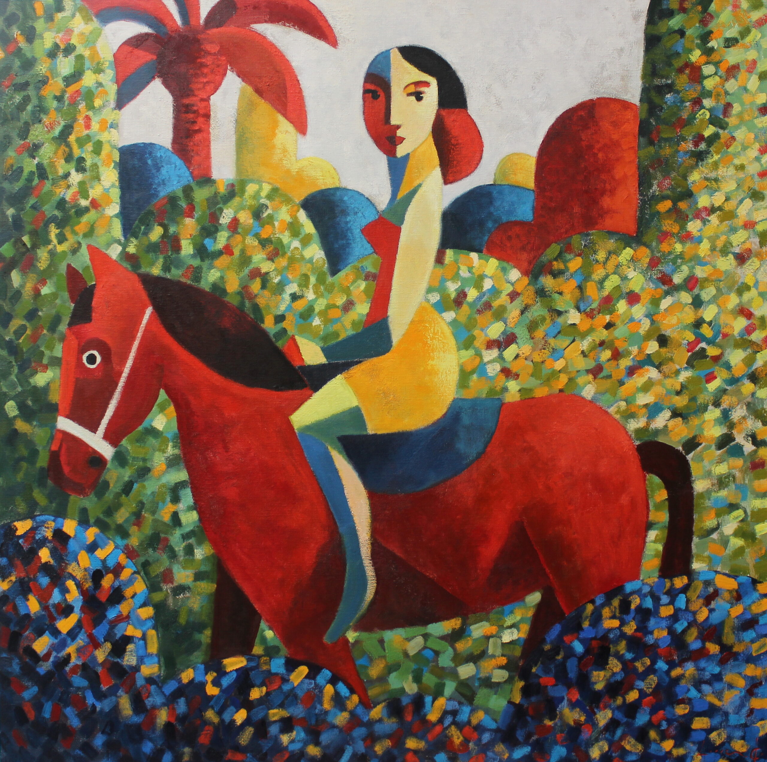 VERKAUFT_Amazona 100 x 100 cm